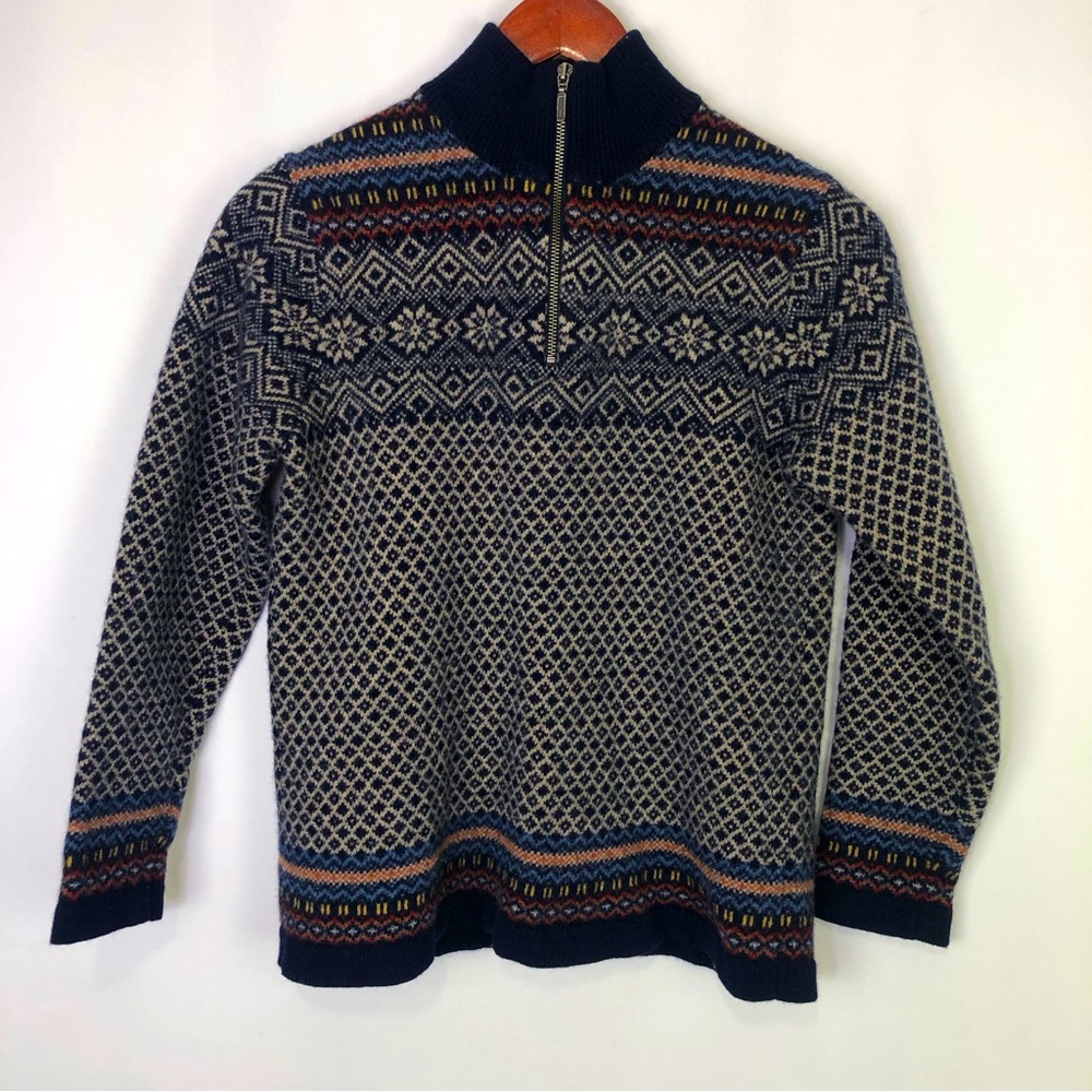 L.L. Bean Lamb’s Wool Sweater Polo Holiday Winter Vintage Top Outdoor Casual